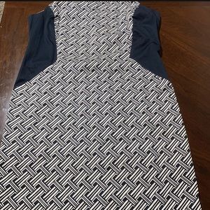 Banana Republic Navy Blue and white Crepe Shift Dress.